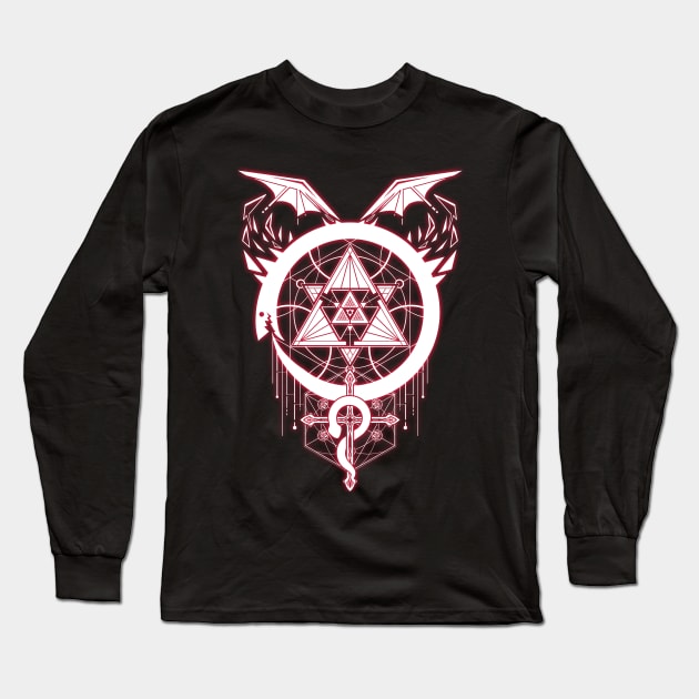 White Snakes of Alchemy (Glowing) Long Sleeve T-Shirt by njonestees